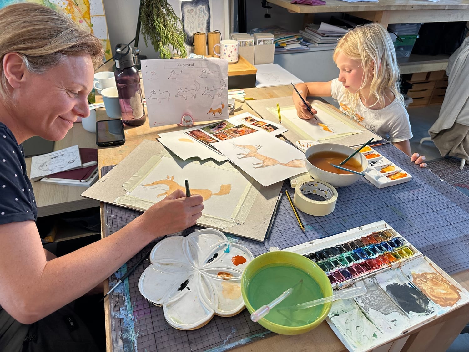 Atelier aquarelle sur le Renard roux — Caro et Zéli