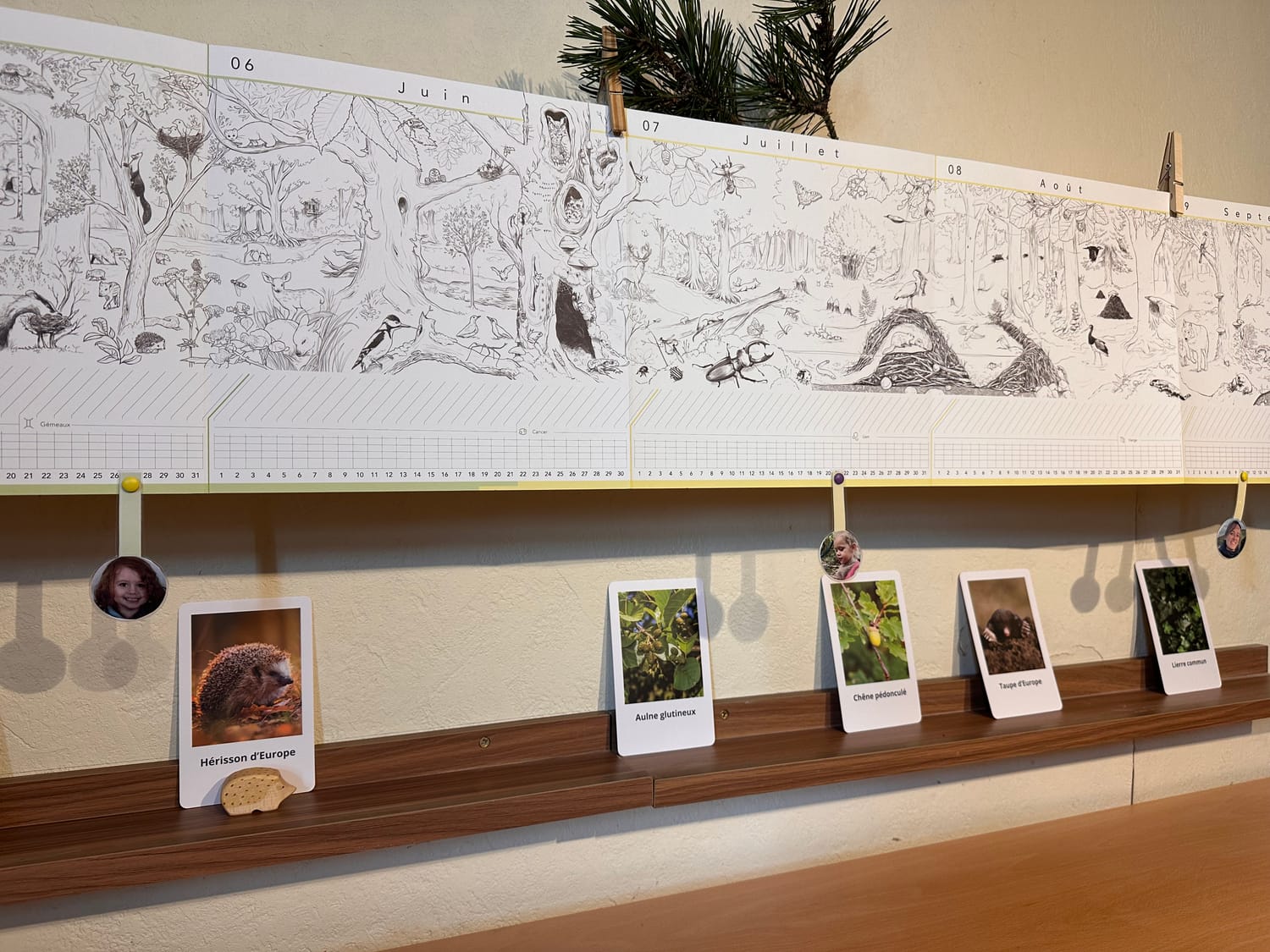 Configuration A : Le Calendrier Panoramique suspendu à la tablette