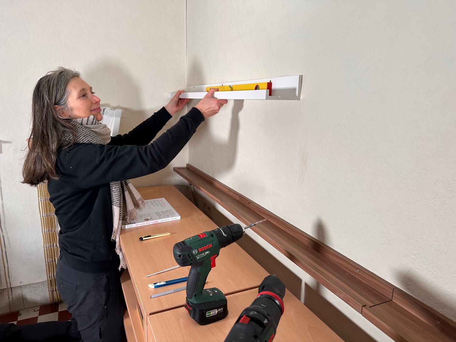 Mise à niveau de la tablette avant de percer