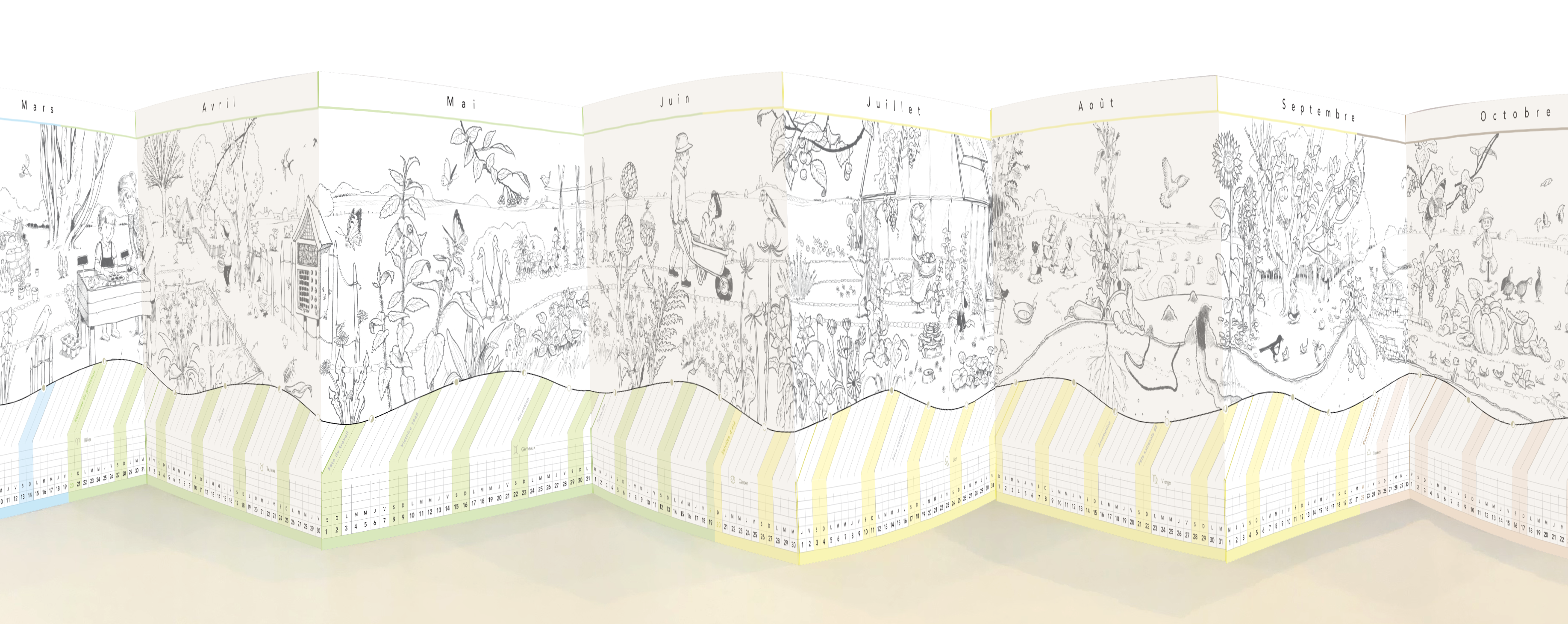 Le mois de mars dans le Calendrier Panoramique potager