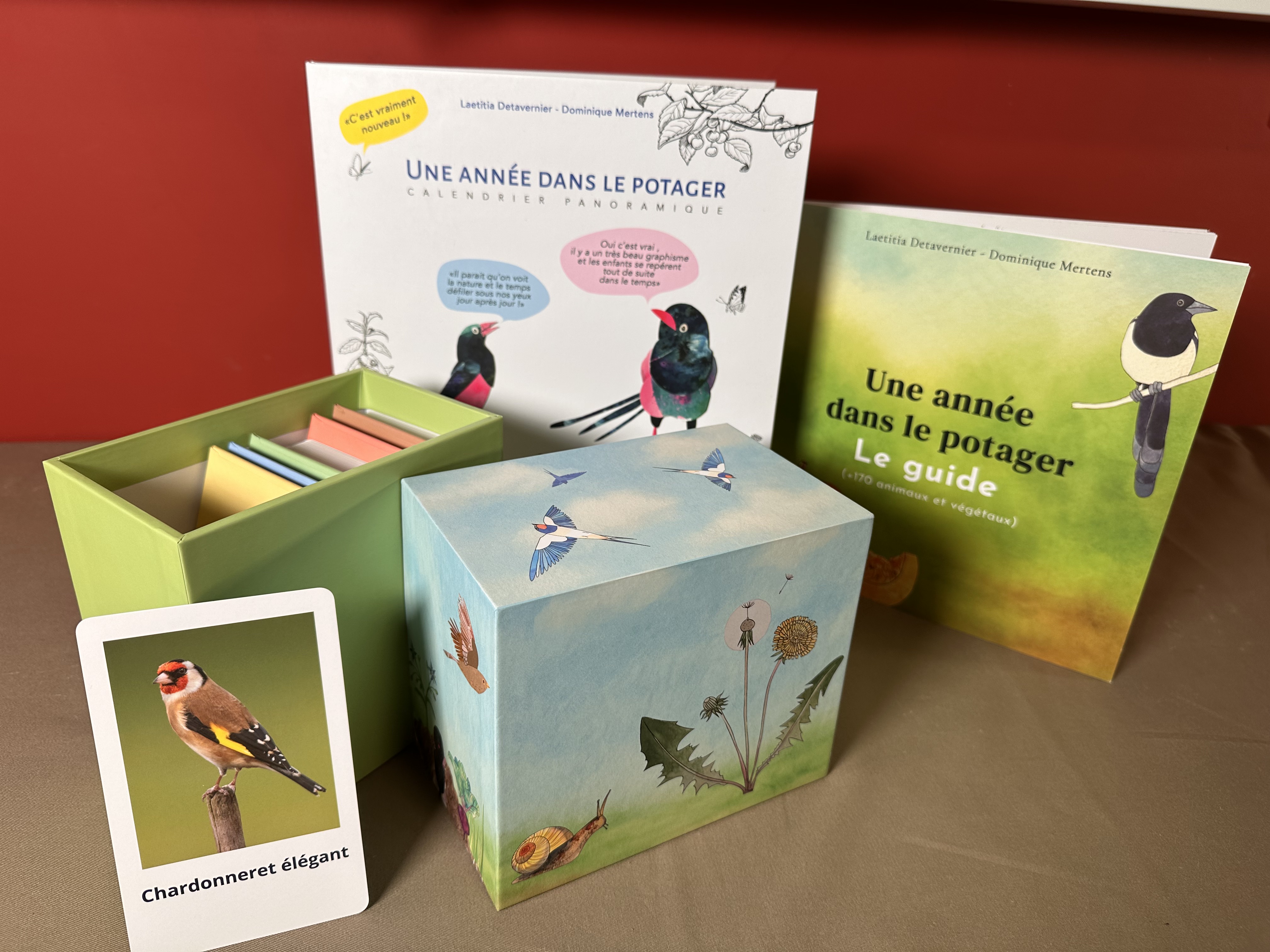 Coffret complet Une Année dans le Potager avec Calendrier Panoramique guide et Boîte aux Devinettes