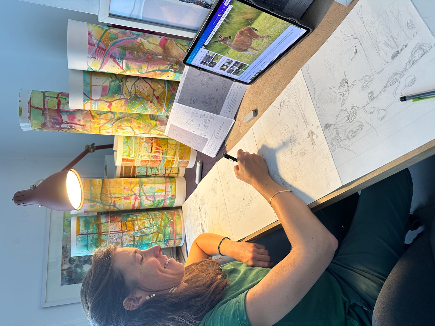 Esquisse finale en taille réelle de 3 mètres du Calendrier Panoramique