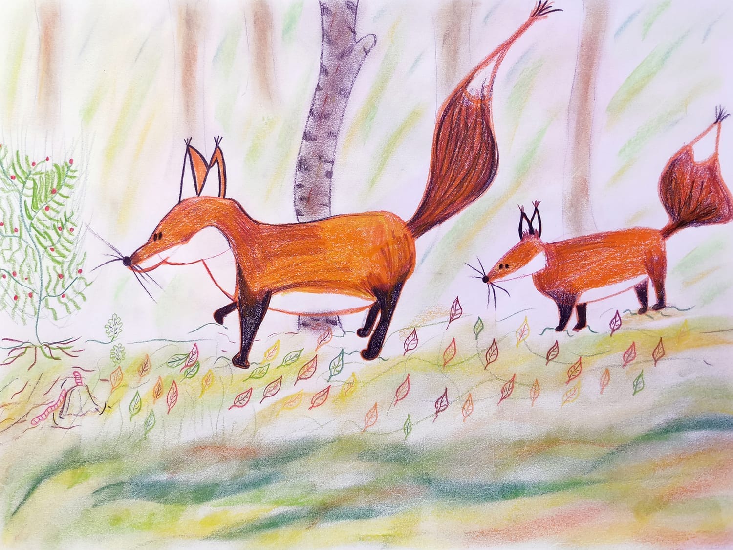 Atelier dessin parent-enfant sur le Renard roux avec Patricia et Louis