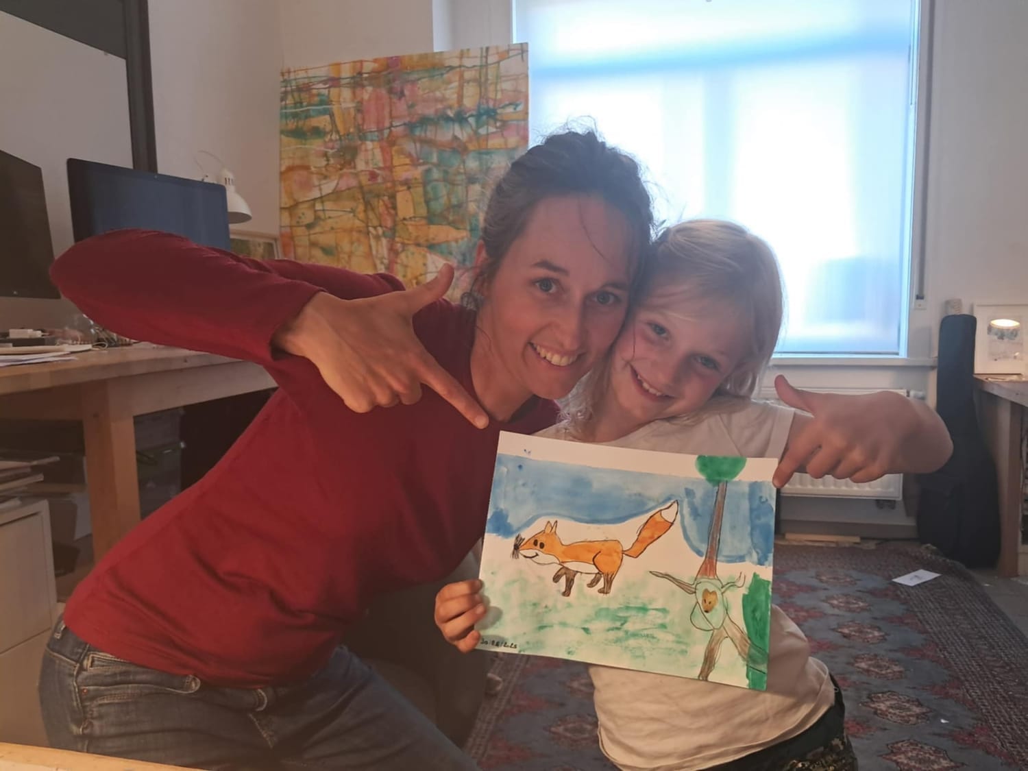 Zéli et Laetitia après l'atelier Renard roux