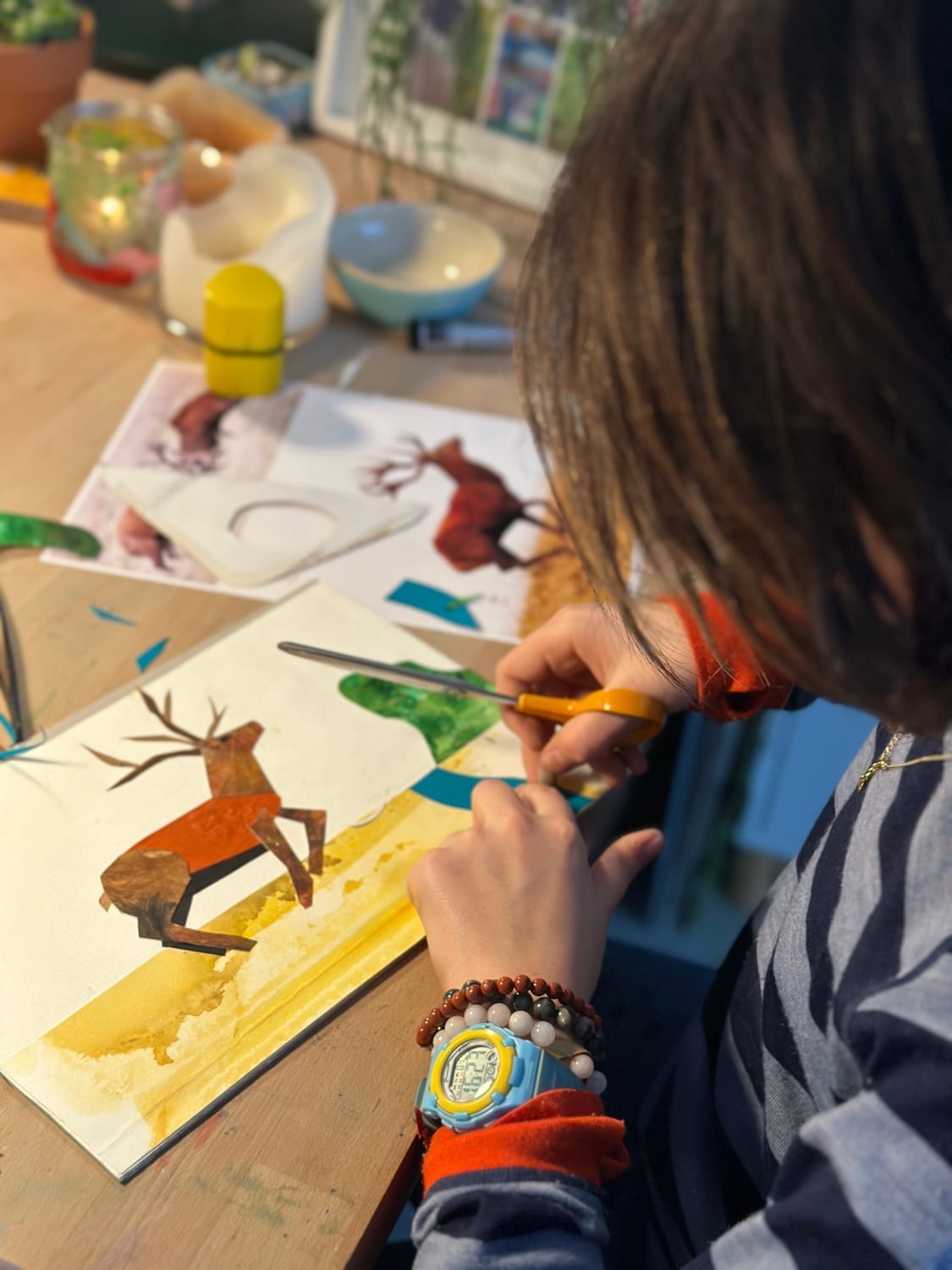 Activité de découpage sur le cerf