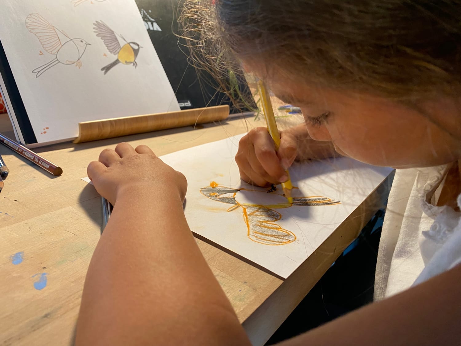 La mésange charbonnière en découpage-collage