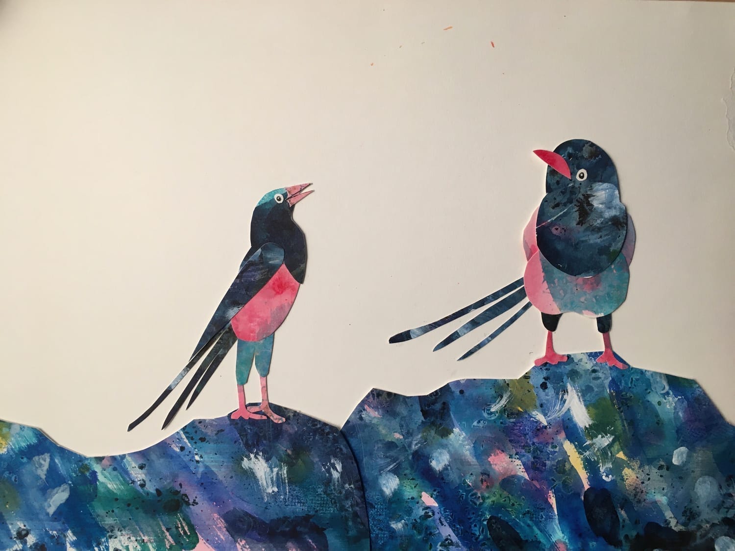 Le découpage de la pie qui a servi à illustrer la couverture du Calendrier Panoramique