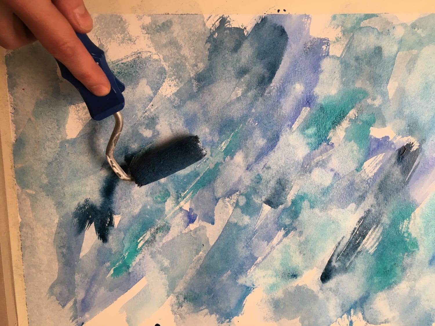 Expérimentation et création de texture avec un rouleau