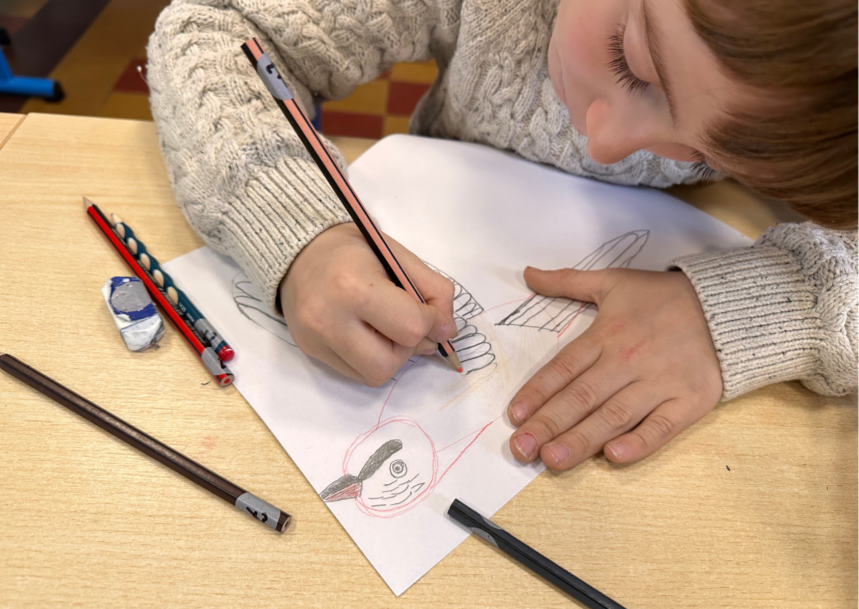 Dessinons les oiseaux à l'école