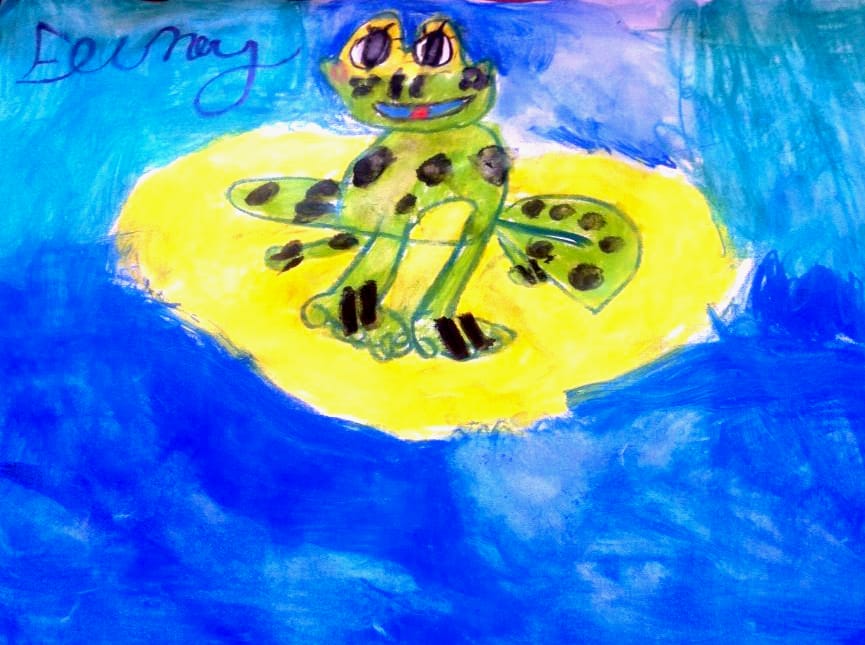 Dessin de grenouille par Eluney, 6 ans