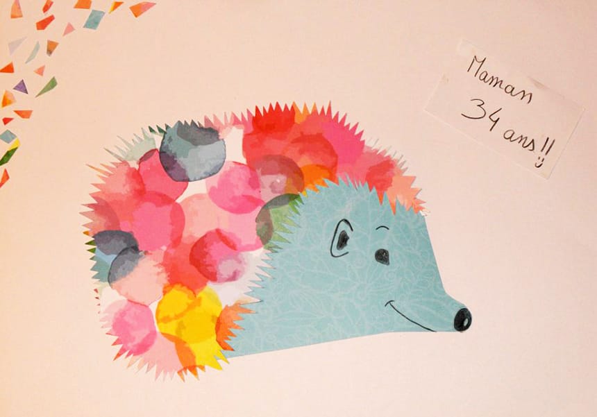 Hérisson en collage par Alix